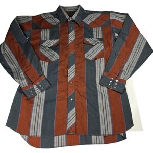 Rustler X-Long Tails Pearl Snap XL 17 34/35 Western‎ Long Sleeve Shirt Rodeo